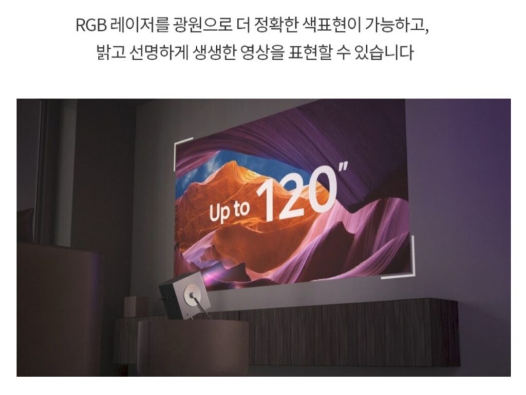 LG의 새 프로젝터 시네빔 큐브의 RGB 레이저 광원